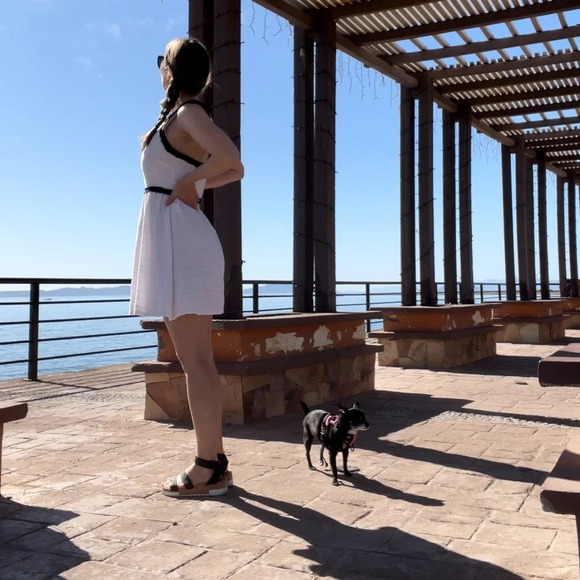 Contrast black and white dress - Picture 3 of 7